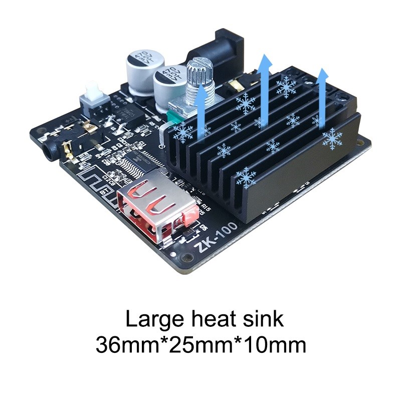 ماژول آمپلی فایر صوتی بلوتوث دار دو کاناله 2x100 وات با تراشه PA50WX2 ...