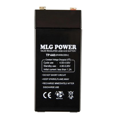 باتری لید اسید 4 ولت 4 آمپر مارک MLG POWER مدل TP440